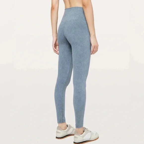 Lululemon Wunder Under High-Rise Tights Washed Moon Blue Leggings Size 10 - Picture 2 of 9